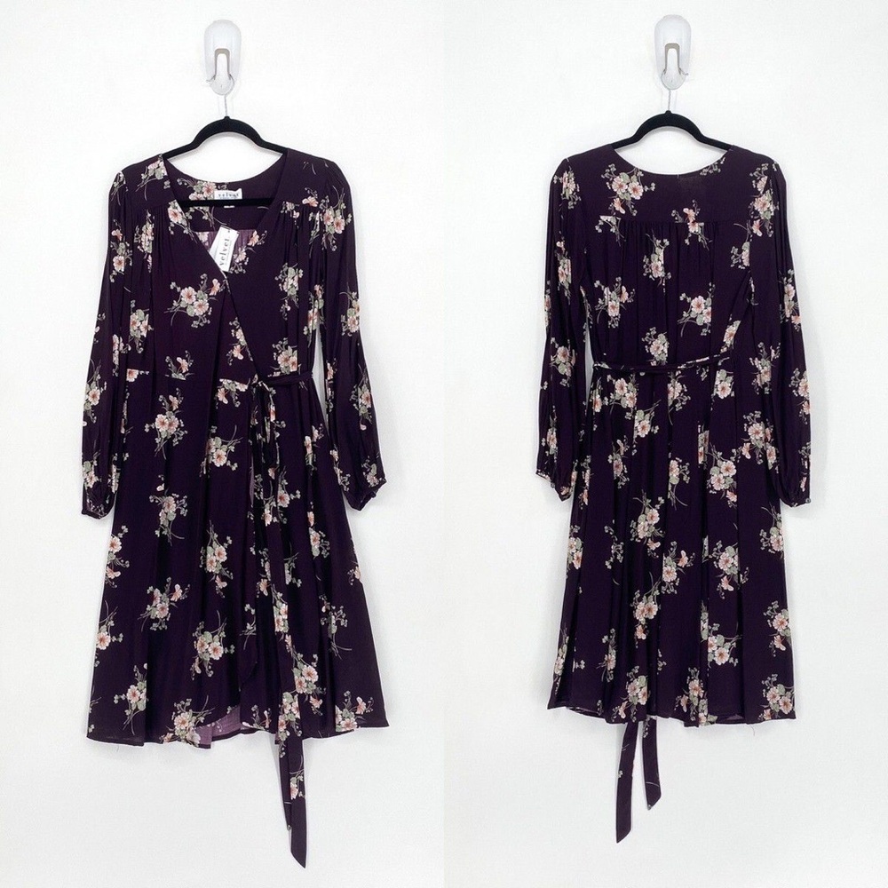 Velvet by Graham & Spencer Blue Wrap Dress with Bishop Sleeves